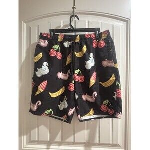 NEFF Men’s Large Swim Trunks Floats, Cherries, Ice Cream Cones Pockets